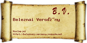 Beleznai Versény névjegykártya